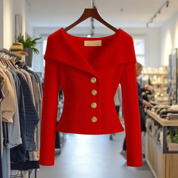 Veste en maille côtelée