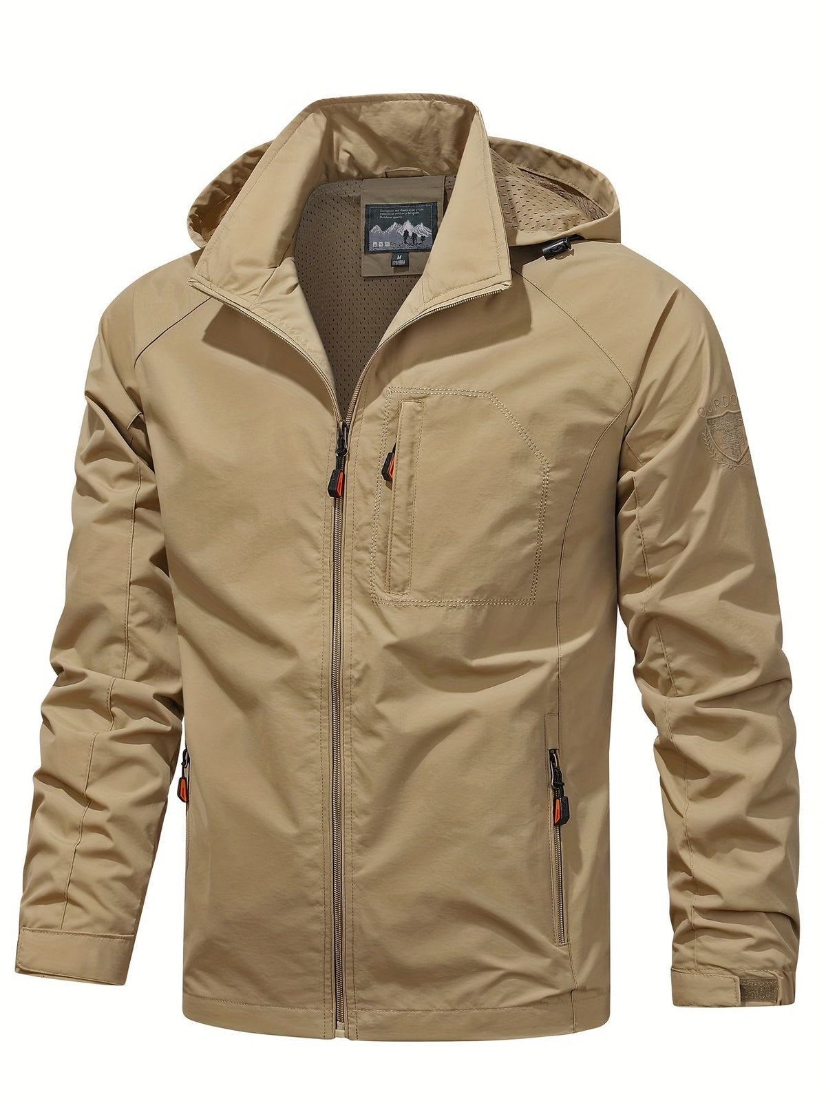 Veste légère à capuche, beige