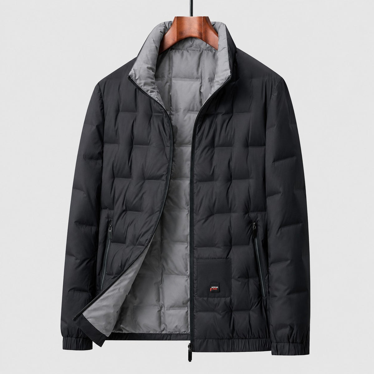 Veste matelassée col montant in Black | By Old Money