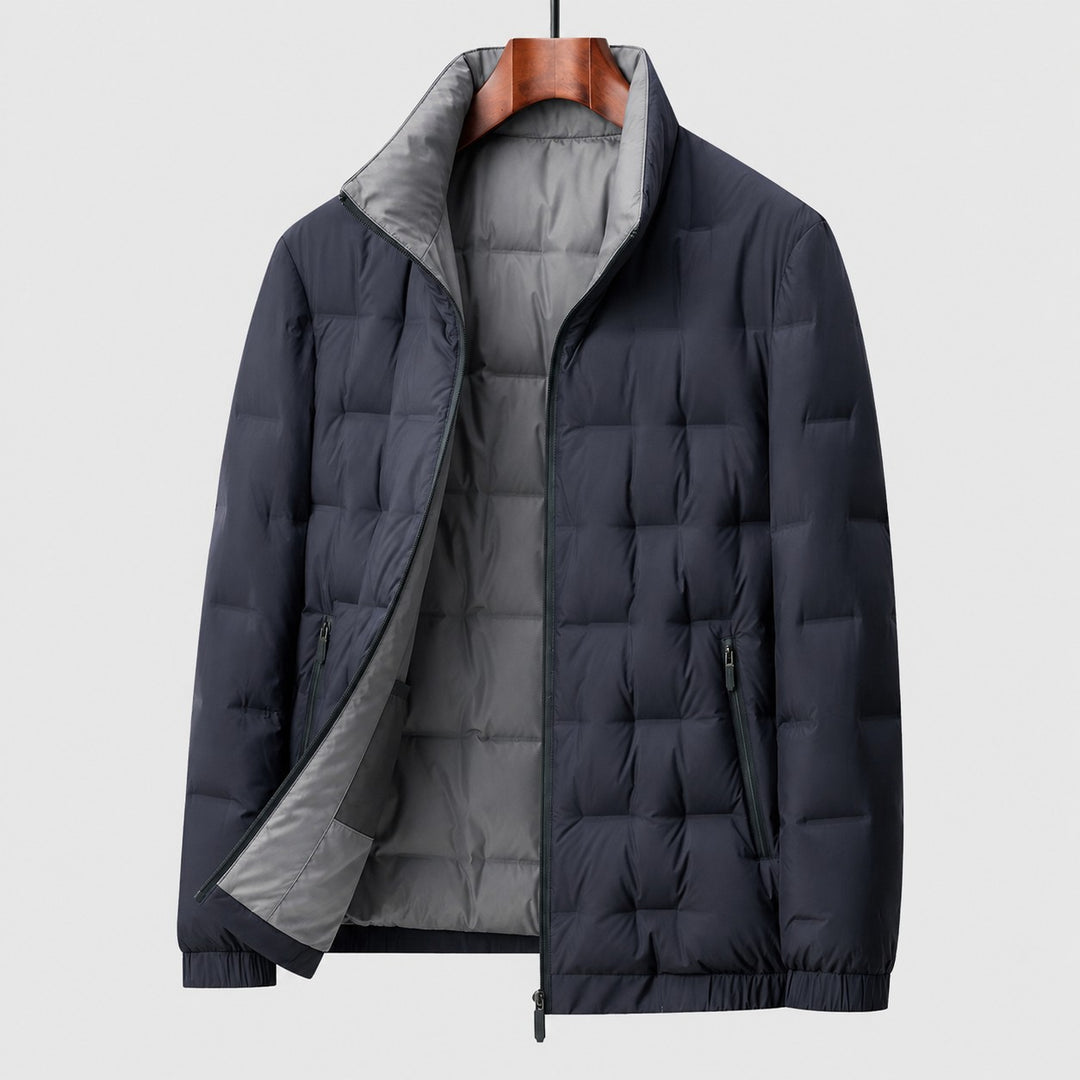 Veste matelassée col montant in Blue | By Old Money