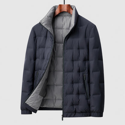Veste matelassée col montant in Blue | By Old Money