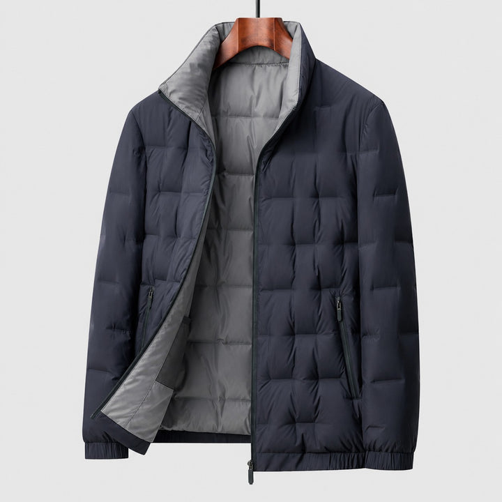 Veste matelassée col montant in Blue | By Old Money