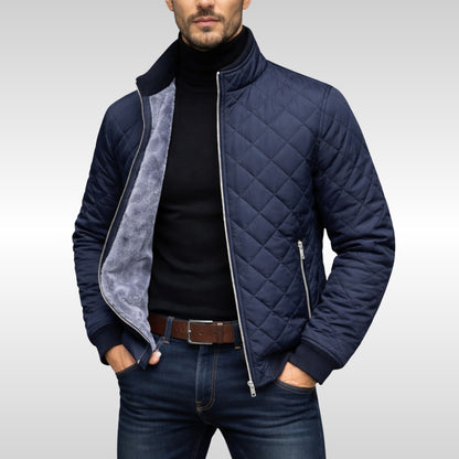 Veste matelassée losangée, bleu marine