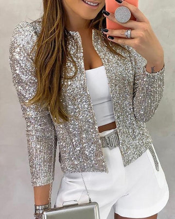 Veste ouverte à paillettes