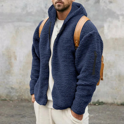 Veste polaire à capuche, bleu