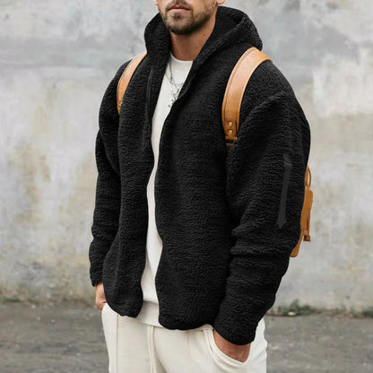 Veste polaire à capuche, noir