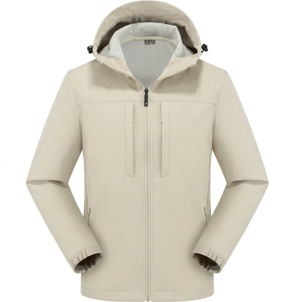 Veste softshell à capuche in Beige | By Old Money