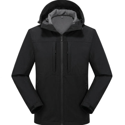 Veste softshell à capuche in Charcoal | By Old Money