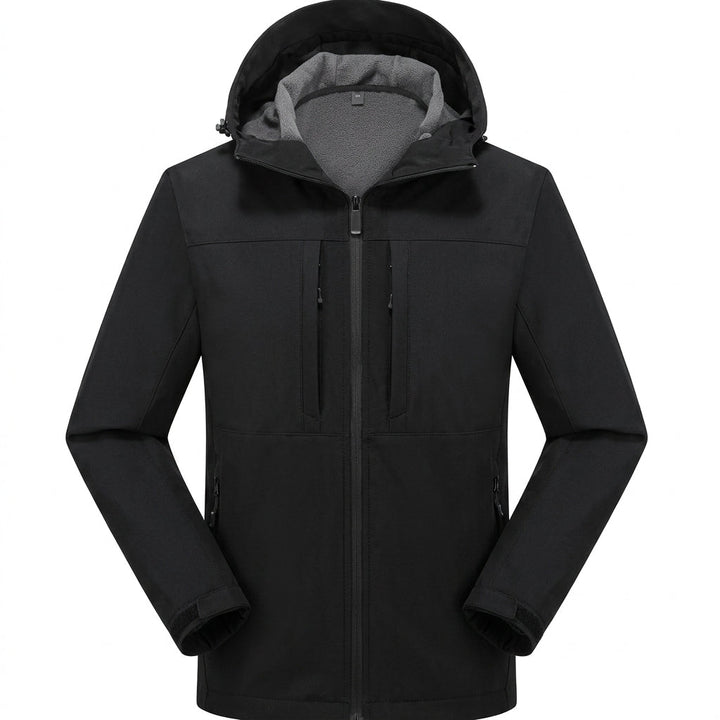 Veste softshell à capuche in Charcoal | By Old Money