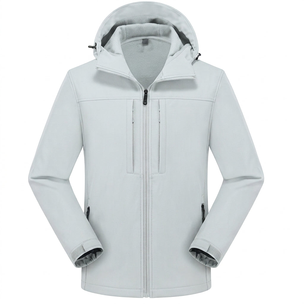 Veste softshell à capuche in Light Gray | By Old Money