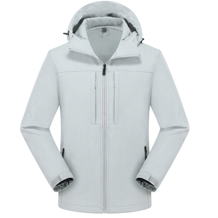Veste softshell à capuche in Light Gray | By Old Money