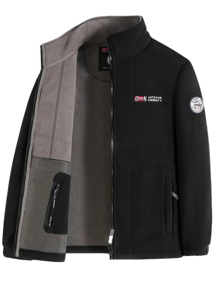 Veste zippée à col montant in Black | By Old Money