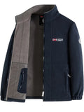 Veste zippée à col montant in Navy | By Old Money
