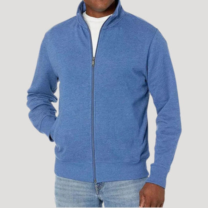 Veste zippée unie à manches longues pour homme